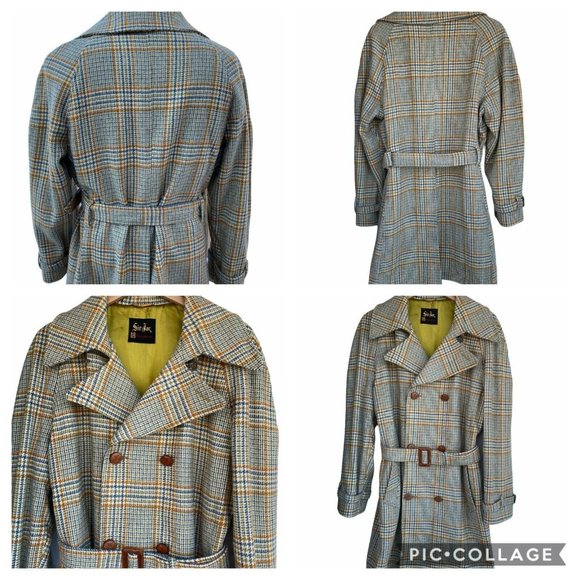 Vtg 70s Sir Jac Crest of Outerwear Plaid Coat - Picture 12 of 12